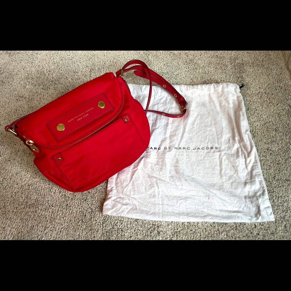 Marc by Marc Jacobs Preppy Nylon Mini Natasha Crossbody in Blaze Red